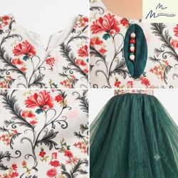 Emerald Bloom Organza