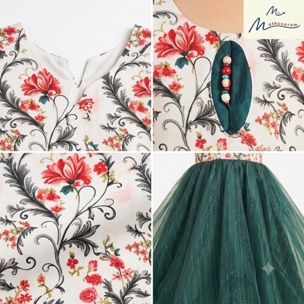 Emerald Bloom Organza