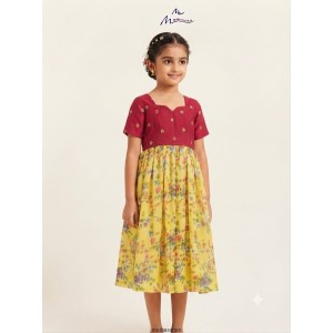 Maroon Bloom Frock