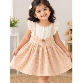Peachy Gingham Belle Frock