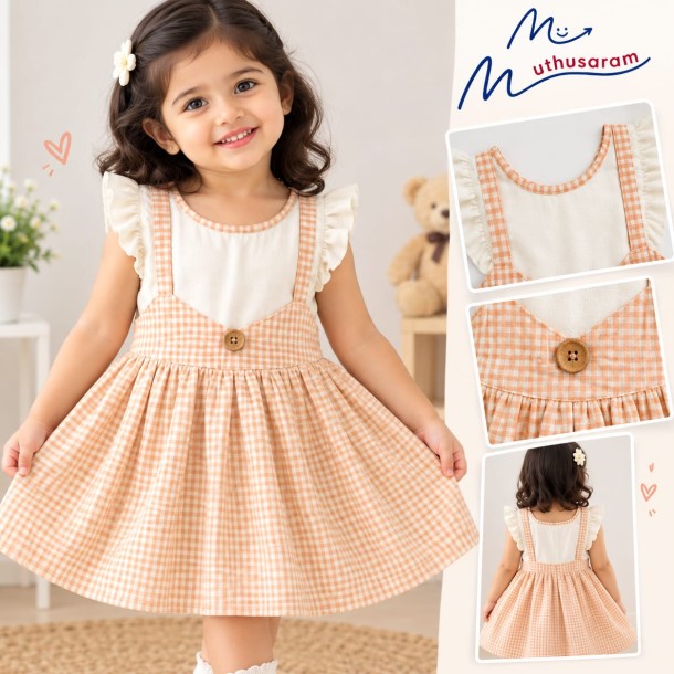 Peachy Gingham Belle Frock